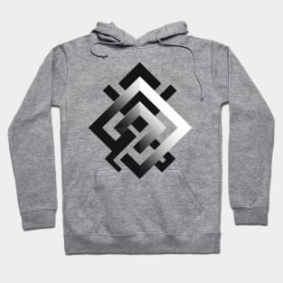 whitegray geometry Hoodie